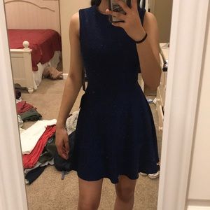 Lulu’s Navy Sparkly Blue Skater Dress Sz XS NWT
